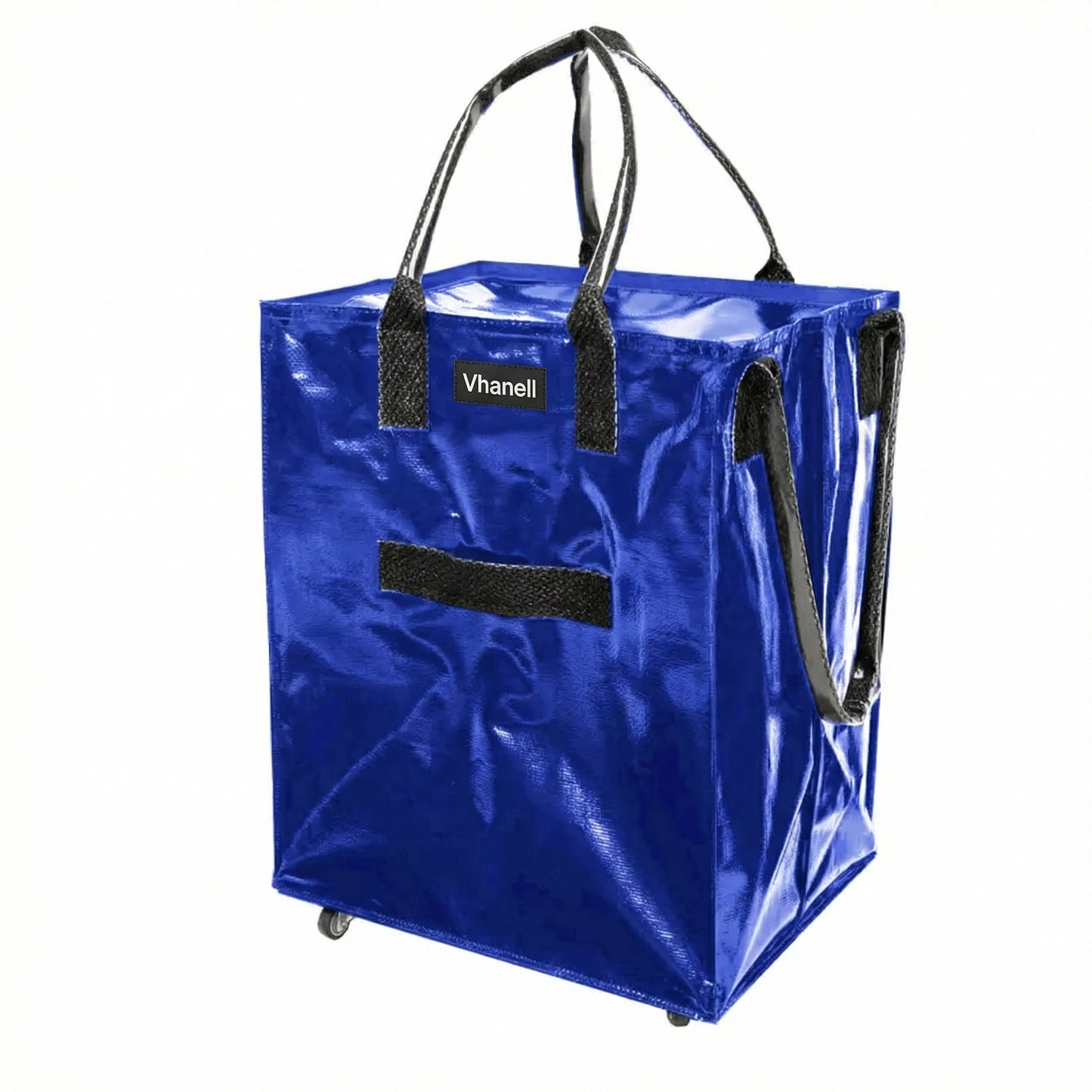 Rolling Tote Bag with Zip Top & Button Closure.