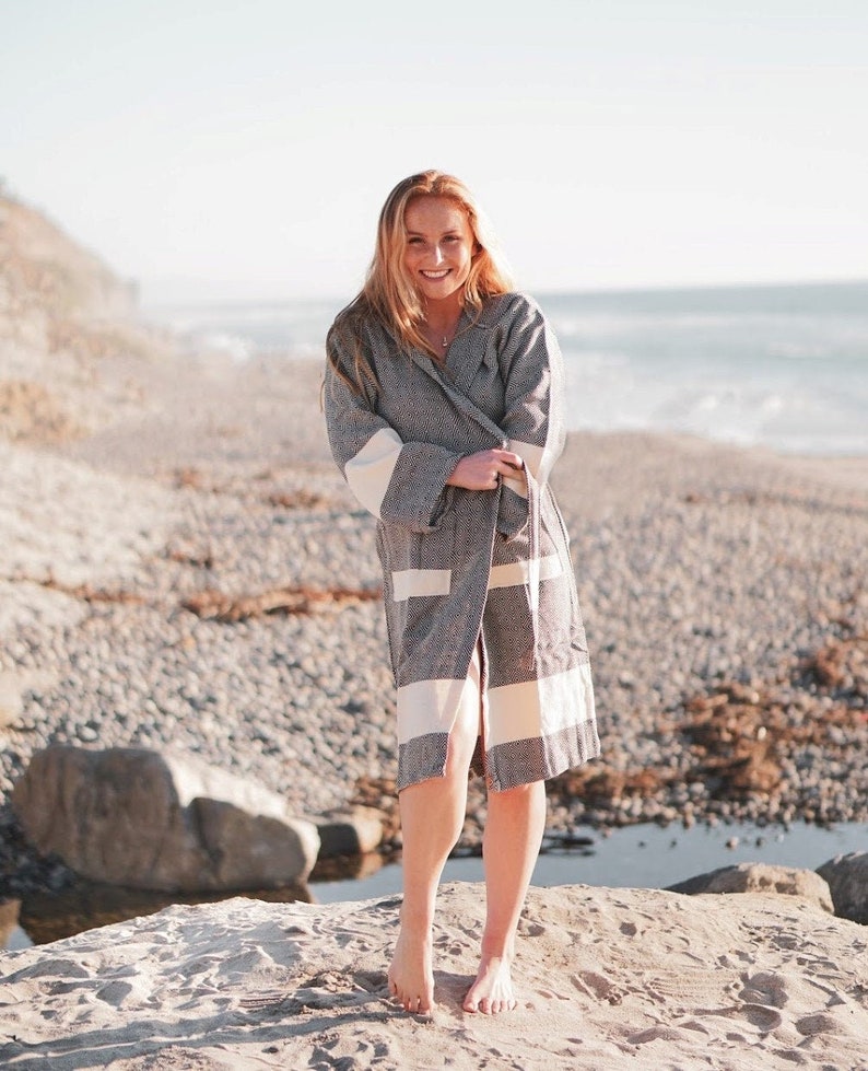 Turkish Cotton Diamond Bathrobe: Lightweight Spa Robe, Christmas Gift