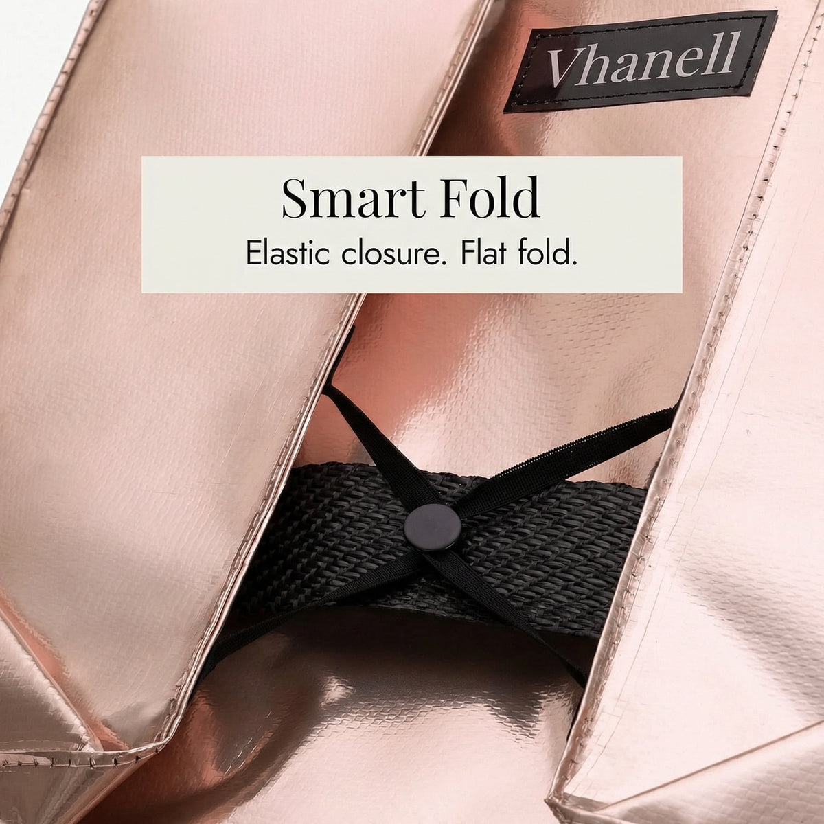 Rolling Tote Bag with Zip Top & Button Closure