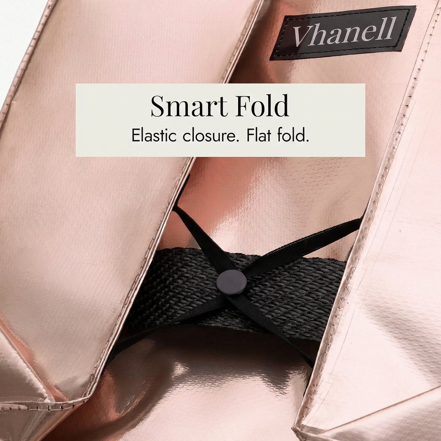 Rolling Tote Bag with Zip Top & Button Closure