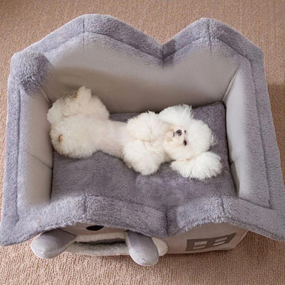 Cozy Foldable Pet Cave Bed – Winter Warm Dog & Cat House, Soft Kennel Nest